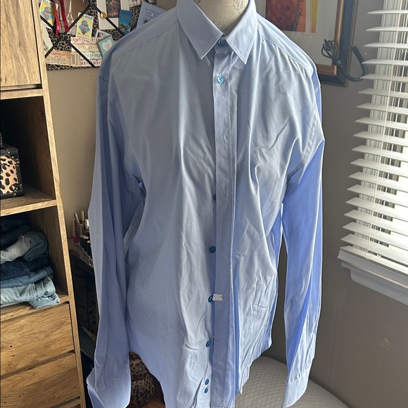 Versace Collection Light Blue Button Down Dress Shirt - 17